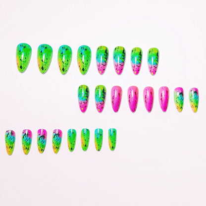 Artistic Neon Splash Nail Art Acalora