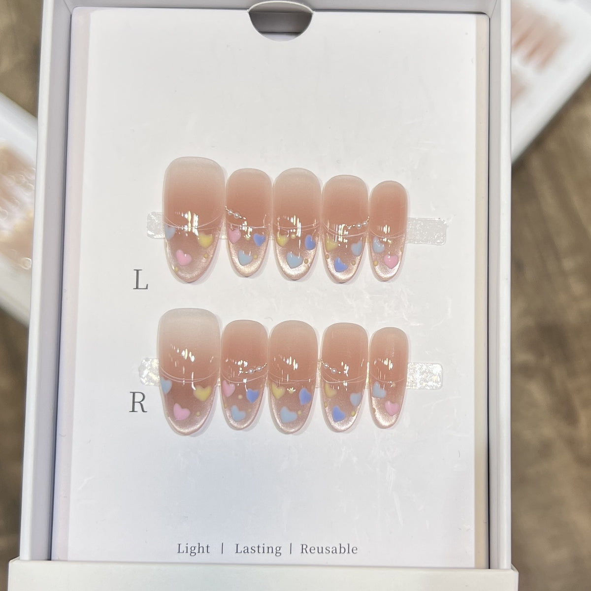 Heart-Themed Stiletto Press-On Nail Set Acalora