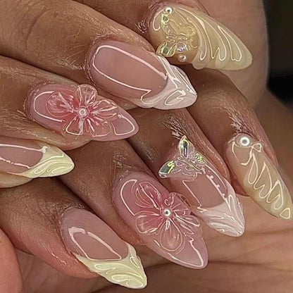 Elegant Floral Design Press-On Nails Acalora