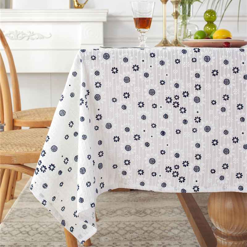 Elegant Floral Embroidered Tablecloth