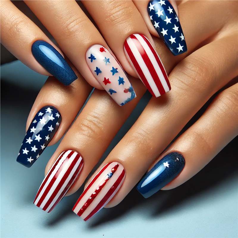Patriotic Nail Art Set Acalora