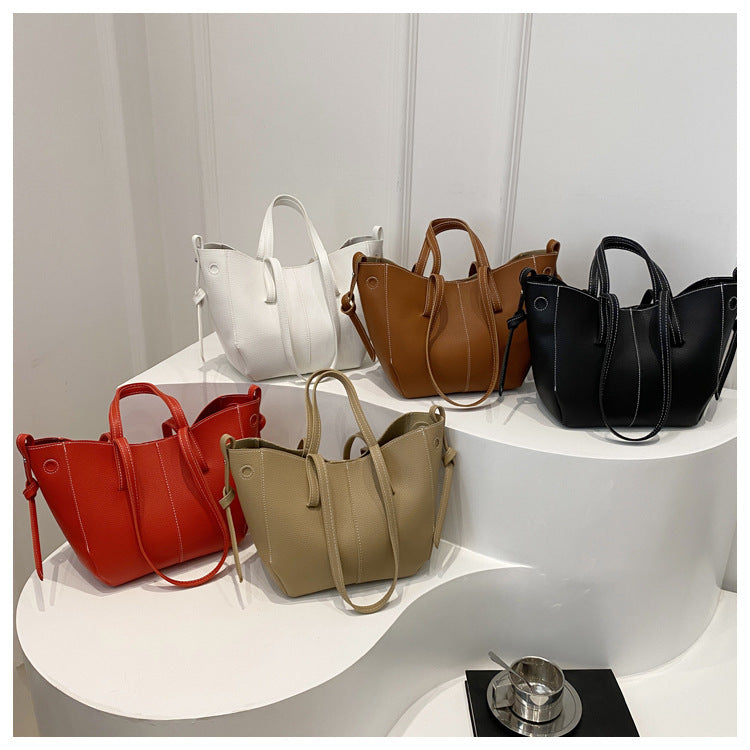 Textured Leather Everyday Tote Bag Acalora