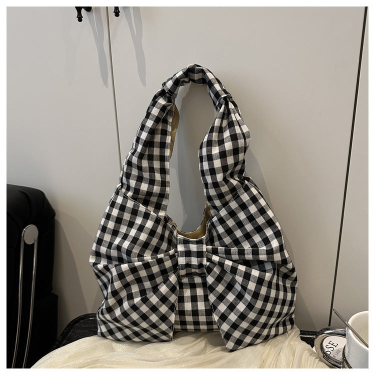 Bow Accent Fabric Tote Bag Acalora