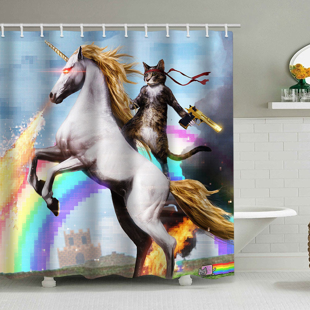 Artistic Dog Illustration Shower Curtain