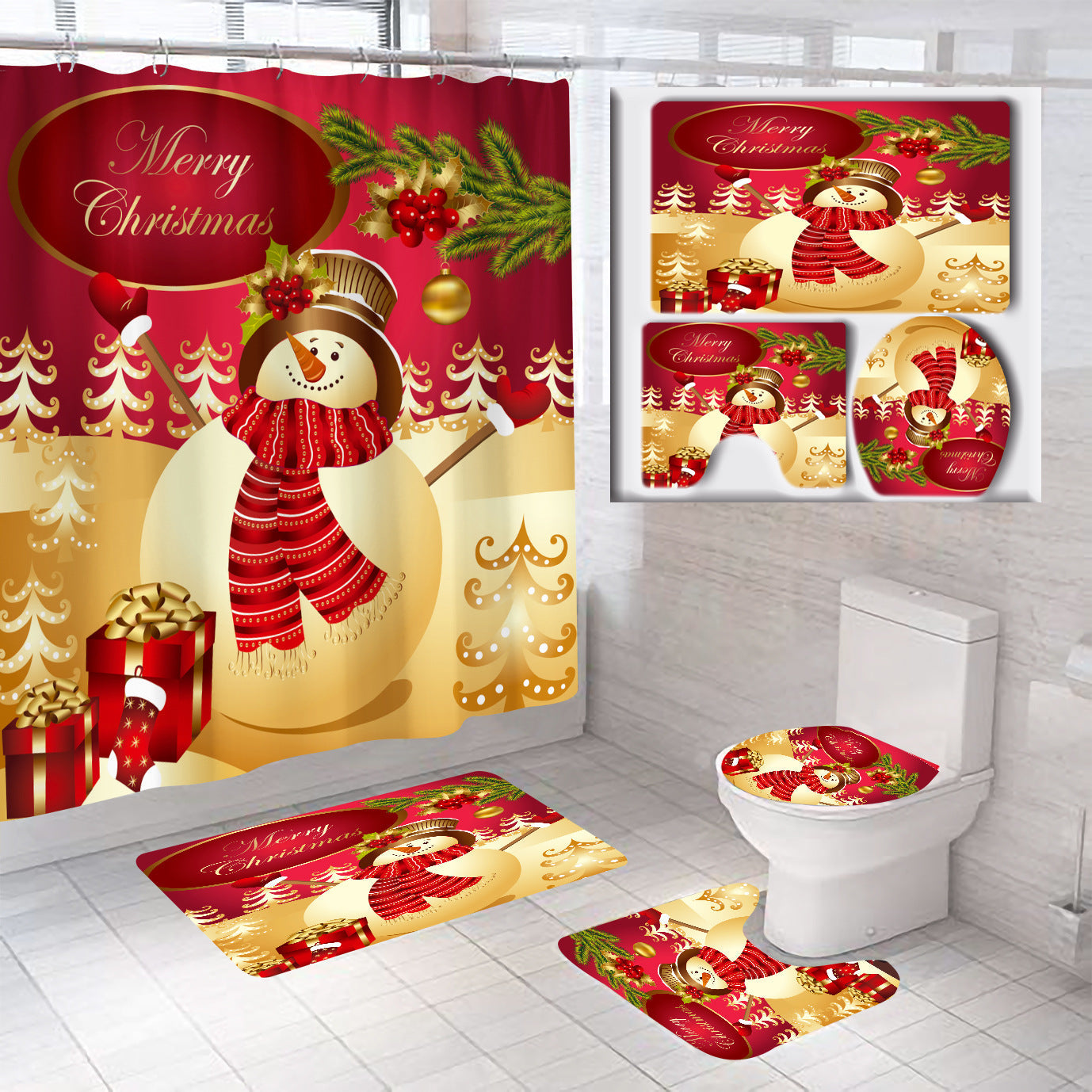 Christmas Themed Bathroom Set