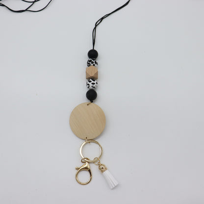 Beaded Keychain Lanyard with Decorative Tassel Acalora