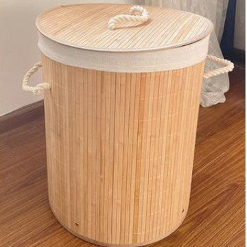 High-quality bamboo laundry container with lid Acalora