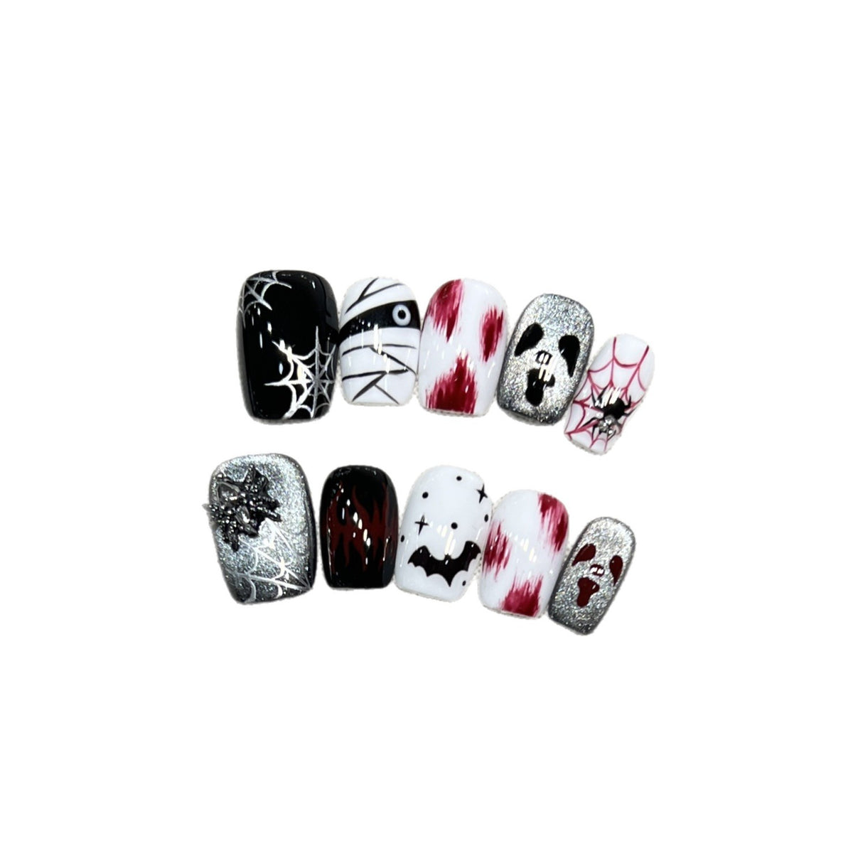 Artistic Halloween Press-On Nail Art Set Acalora