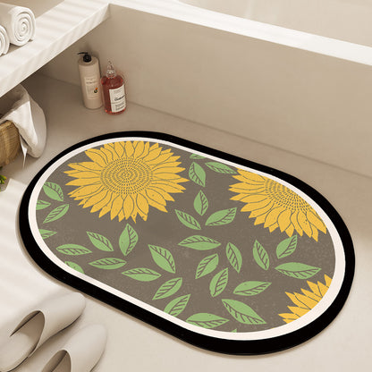 Textured Geometric Bath Mat Acalora