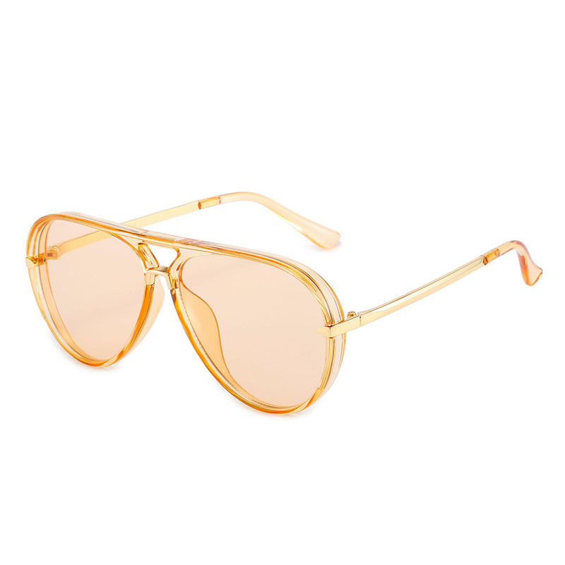 Women Pilot Sunglasses with Modern Metal Frame and UV Protection Bowlift