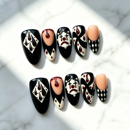 Artistic Press-On Nail Art Set with Intricate Patterns Acalora