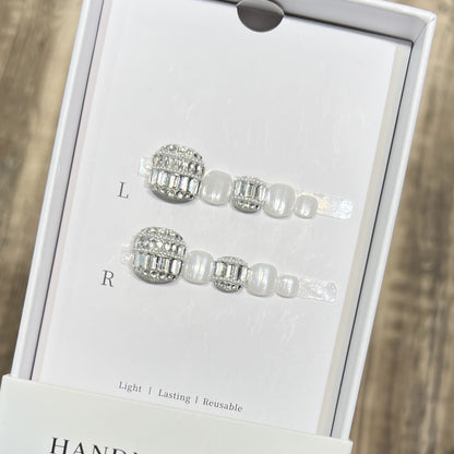 Decorative Crystal-Embellished Hair Clip Set Acalora