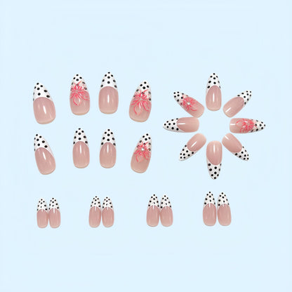 Artificial nails with floral accent and elegant tip Acalora