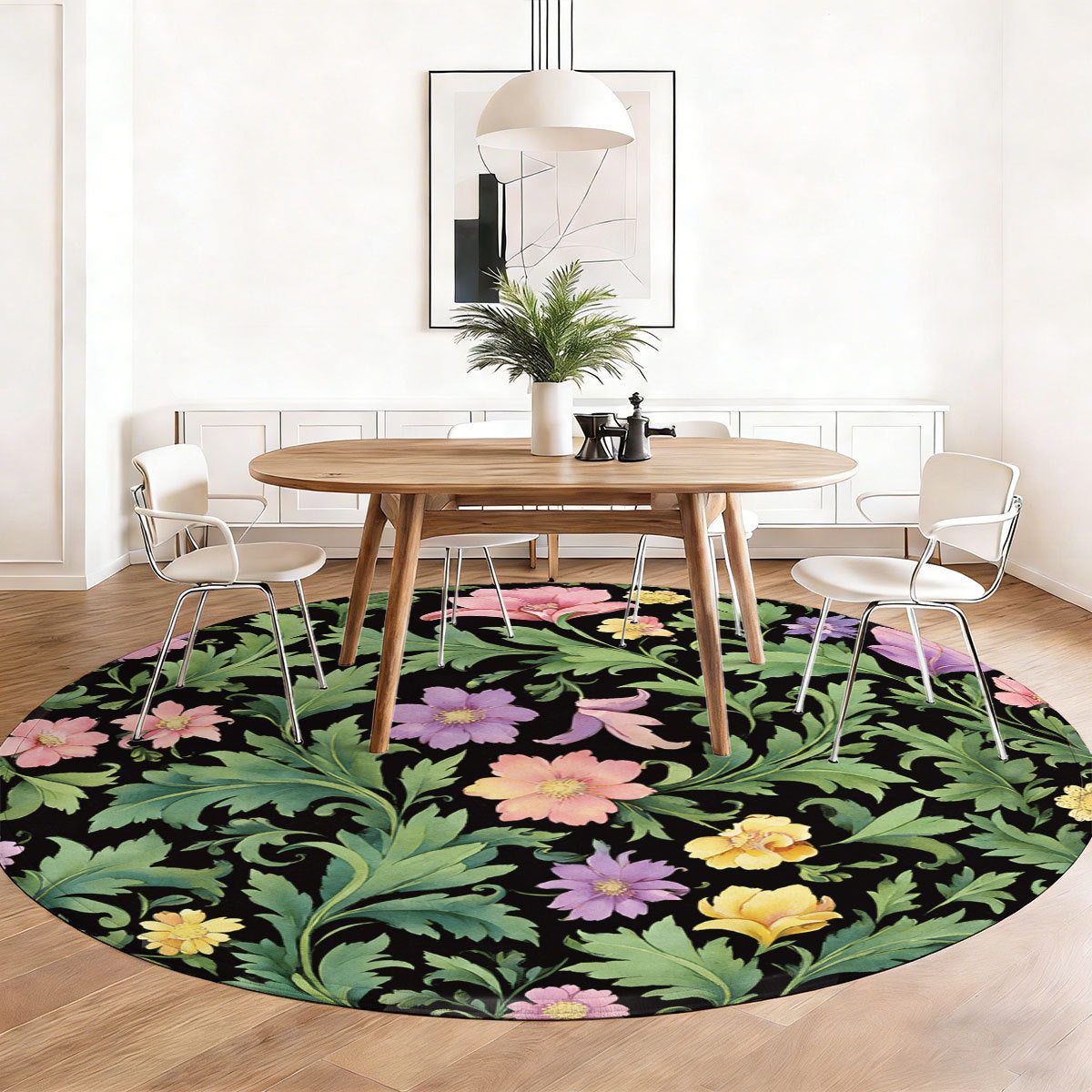 Unisex Floral Pattern Area Rug