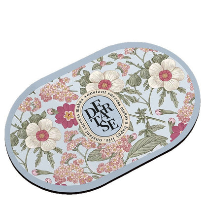 Oval Floral Bath Mat