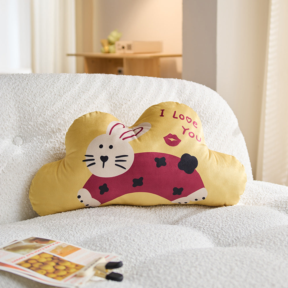 Decorative Rabbit Graphic Throw Pillow