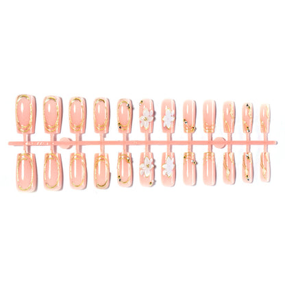 Floral Accented Press-On Nail Set Acalora