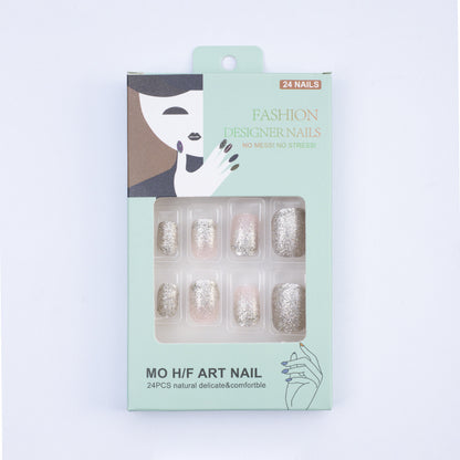 Elegant glitter pattern artificial nails Acalora
