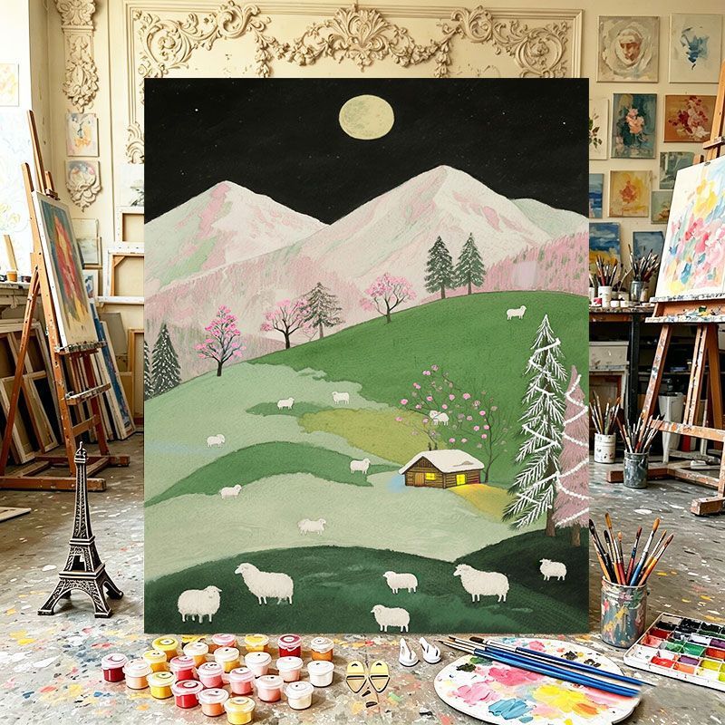 Scenic Mountain Landscape Canvas Art Print