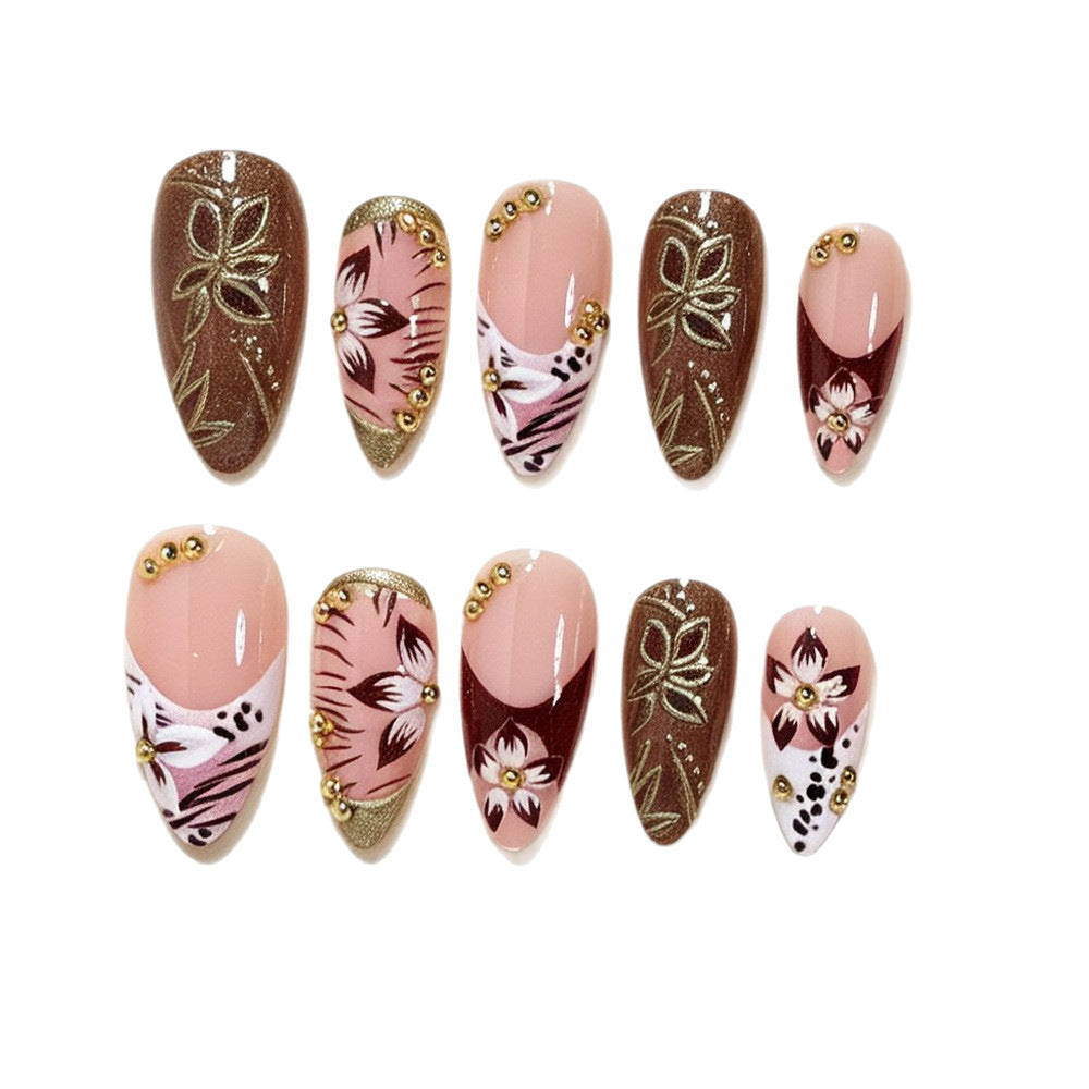 Artistic Long Stiletto Nail Design Acalora