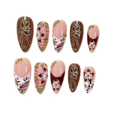 Artistic Long Stiletto Nail Design Acalora