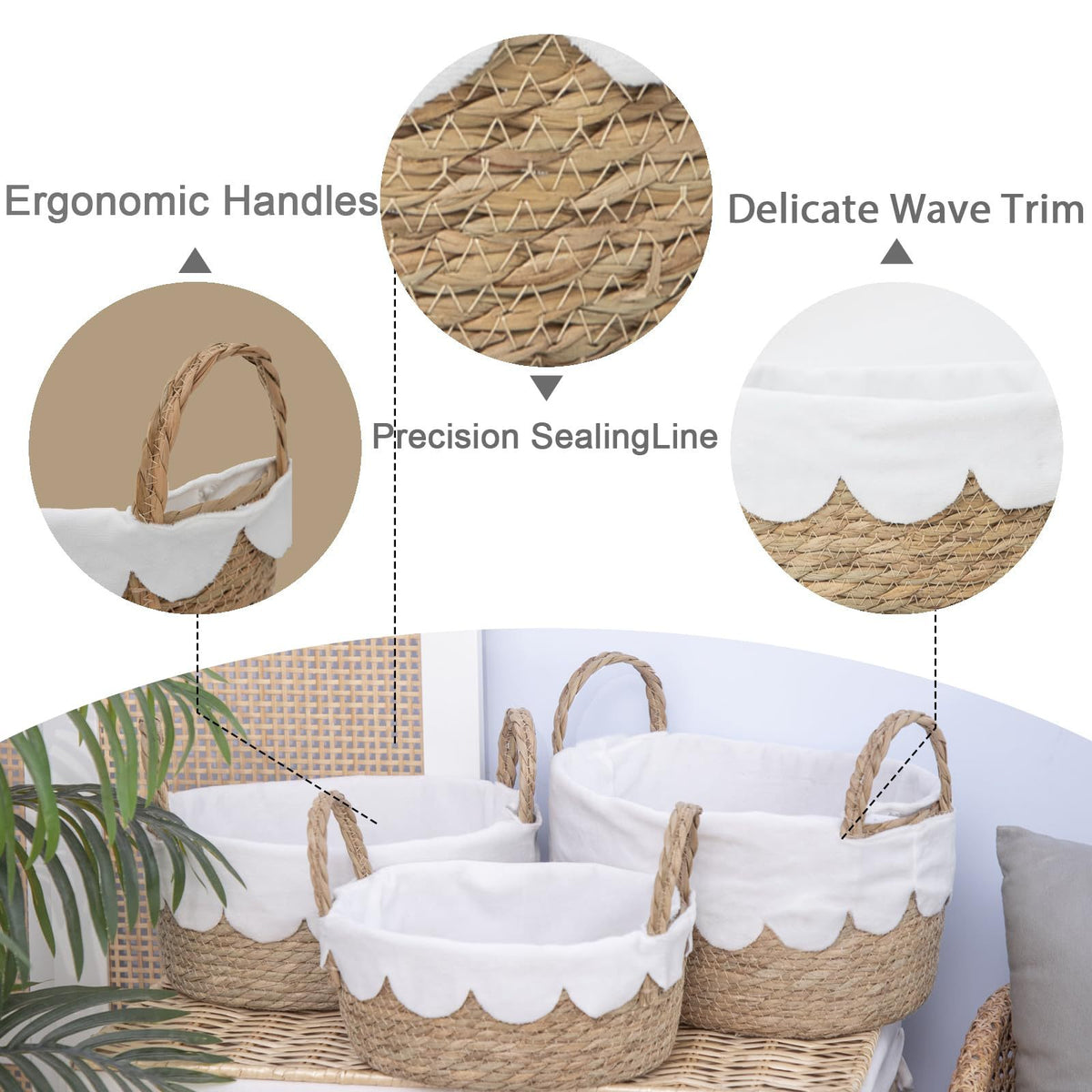 Handwoven Crumple Basket Acalora