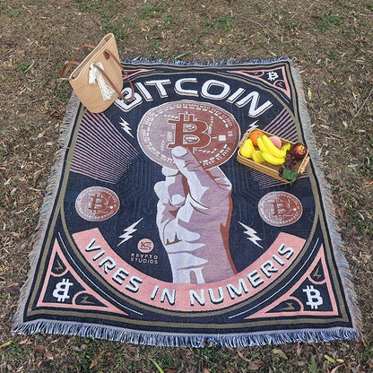 Bitcoin-Themed Tapestry Blanket