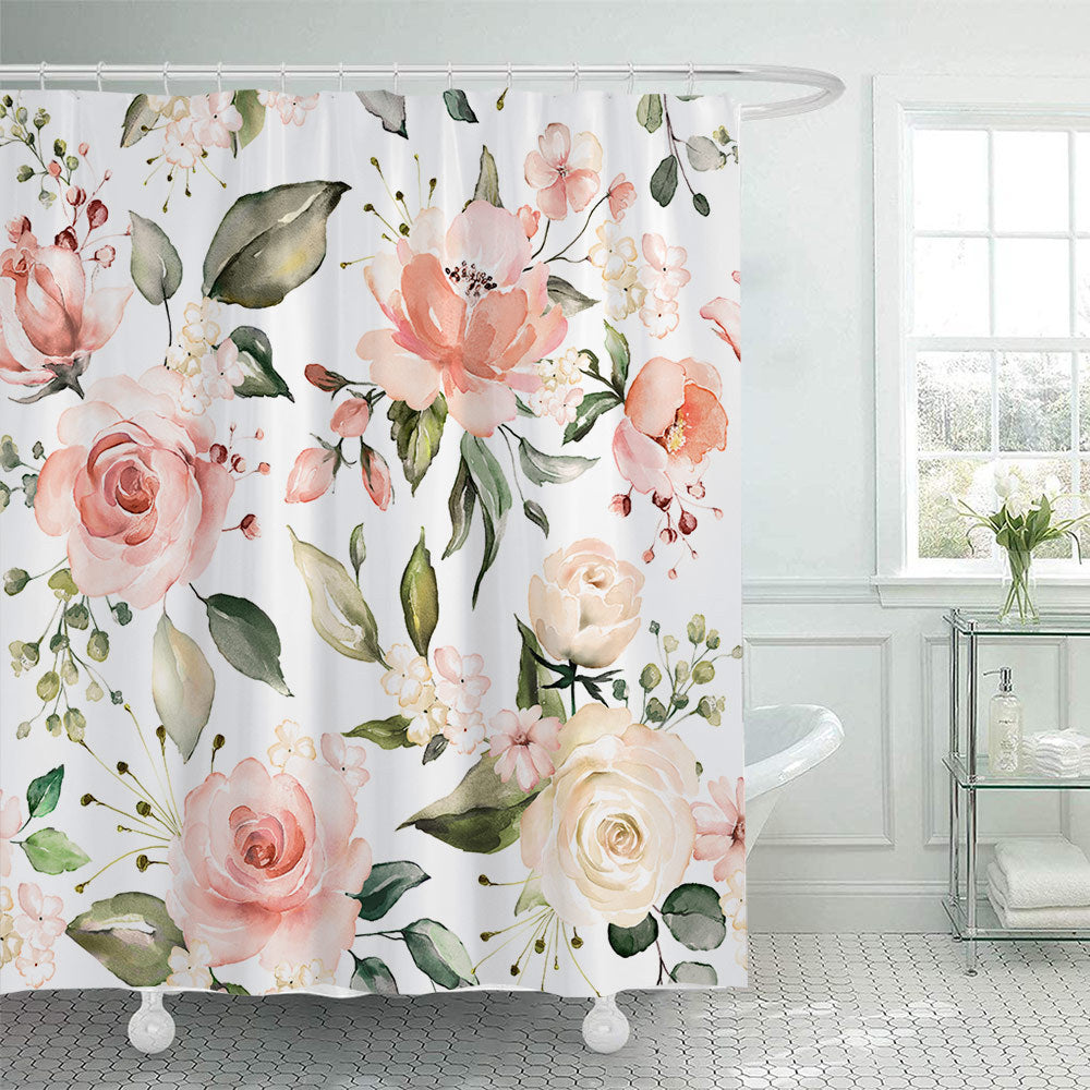 Floral Patterned Shower Curtain