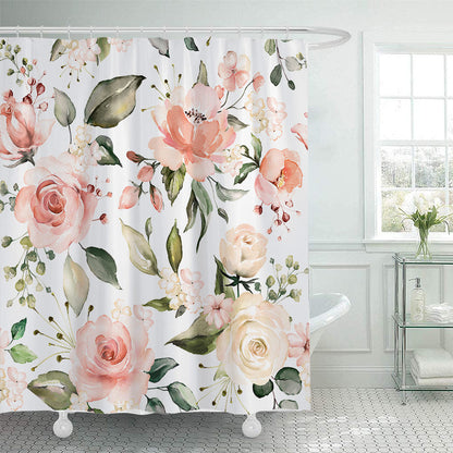 Floral Patterned Shower Curtain