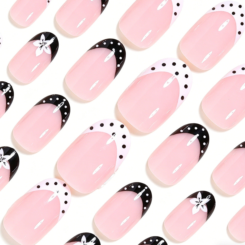 Decorative French Tip Press-On Nails Acalora