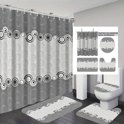 Abstract Design Four-Piece Digital Bathroom Set