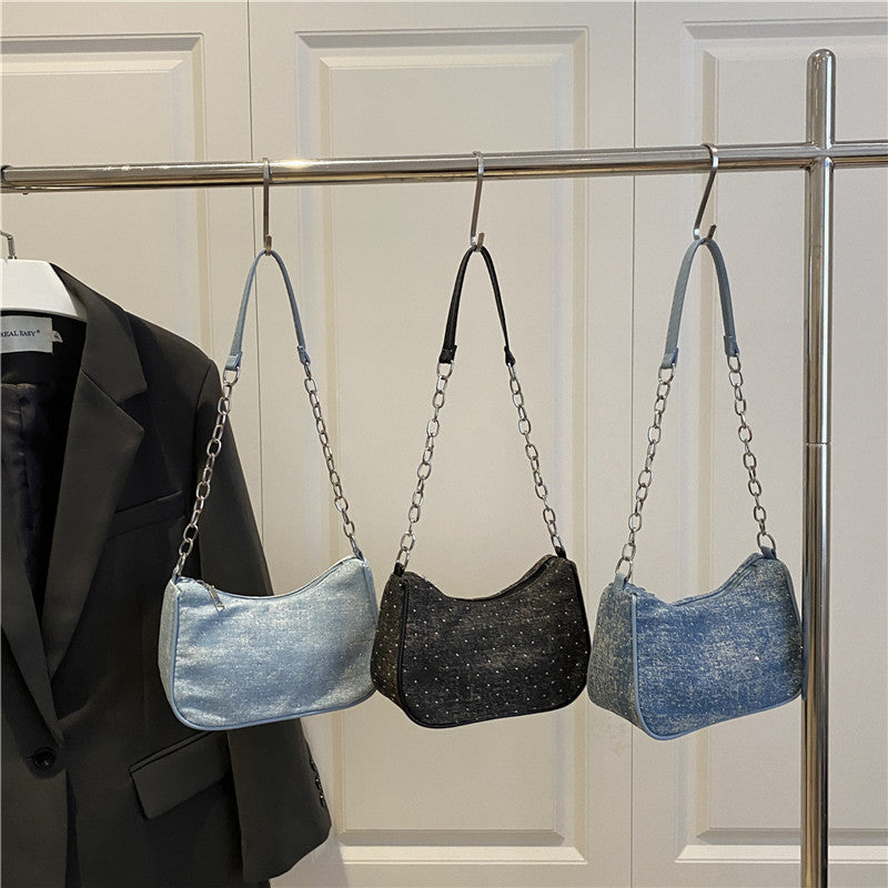 Stylish Chain-Handled Hobo Bag Acalora