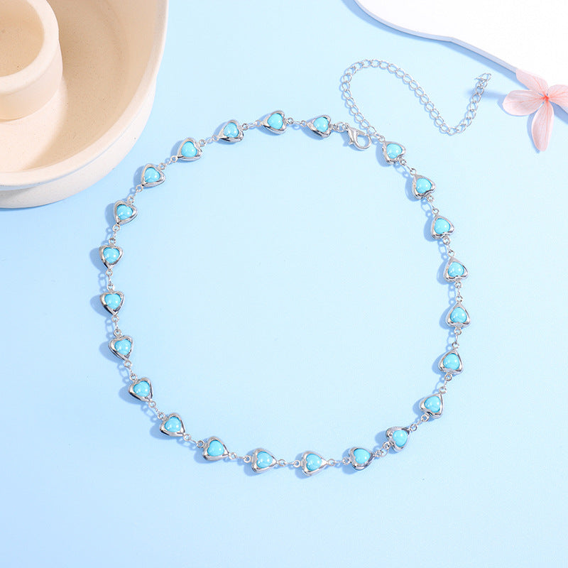 Heart-Shaped Gemstone Choker Necklace Acalora