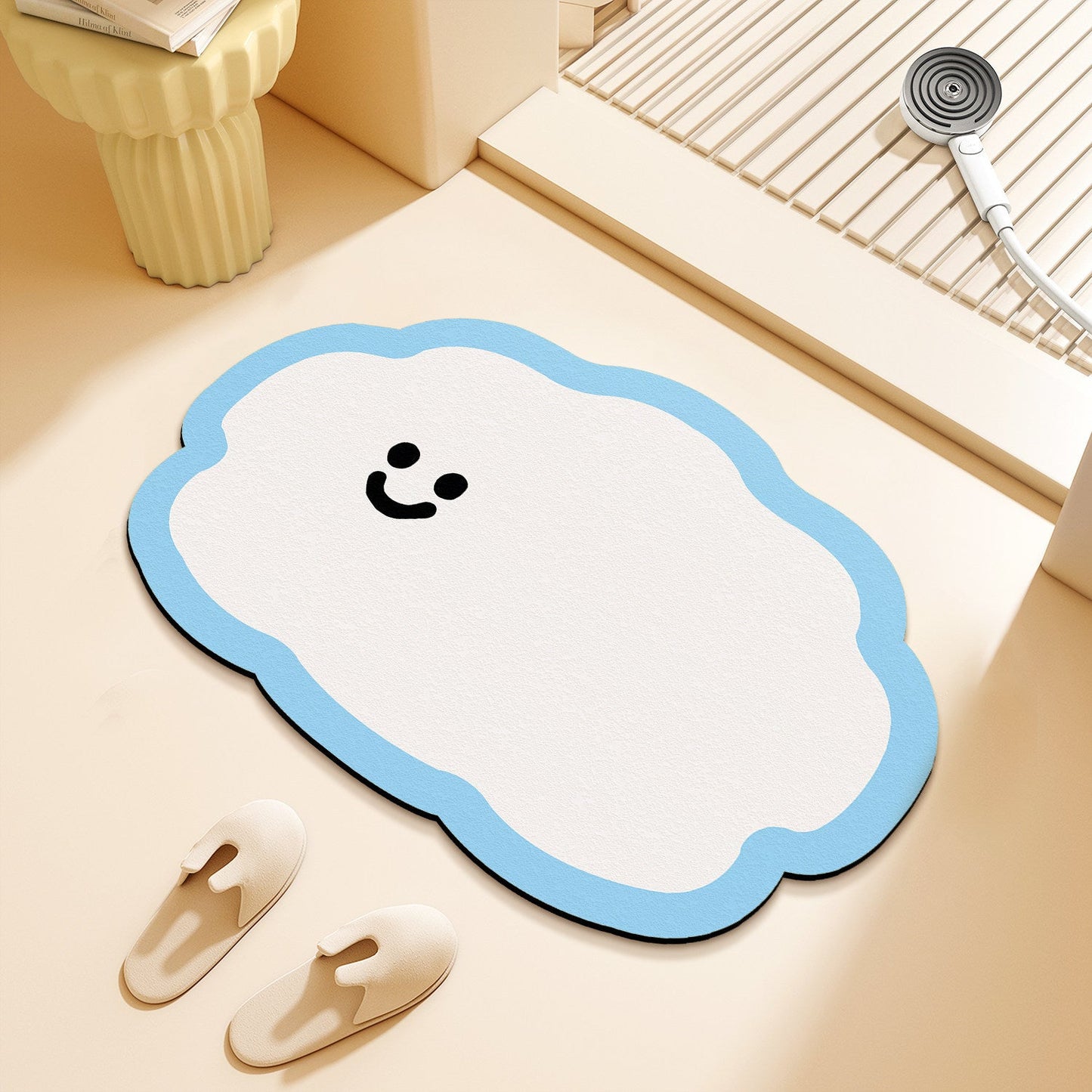 Playful Cloud-Shaped Bath Mat