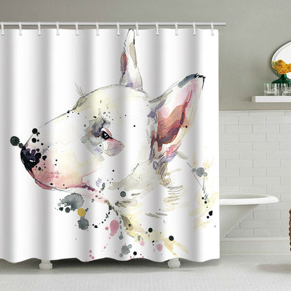 Artistic Dog Illustration Shower Curtain