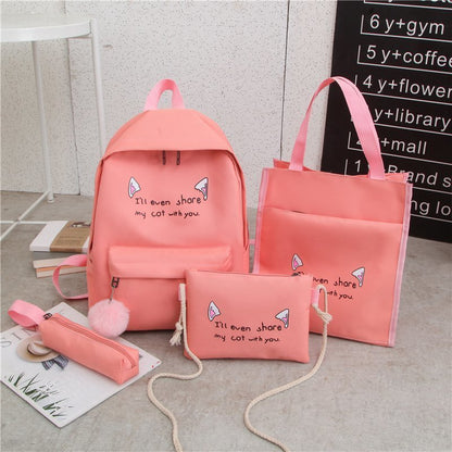 Cute Character Multi-Piece Backpack Set Acalora
