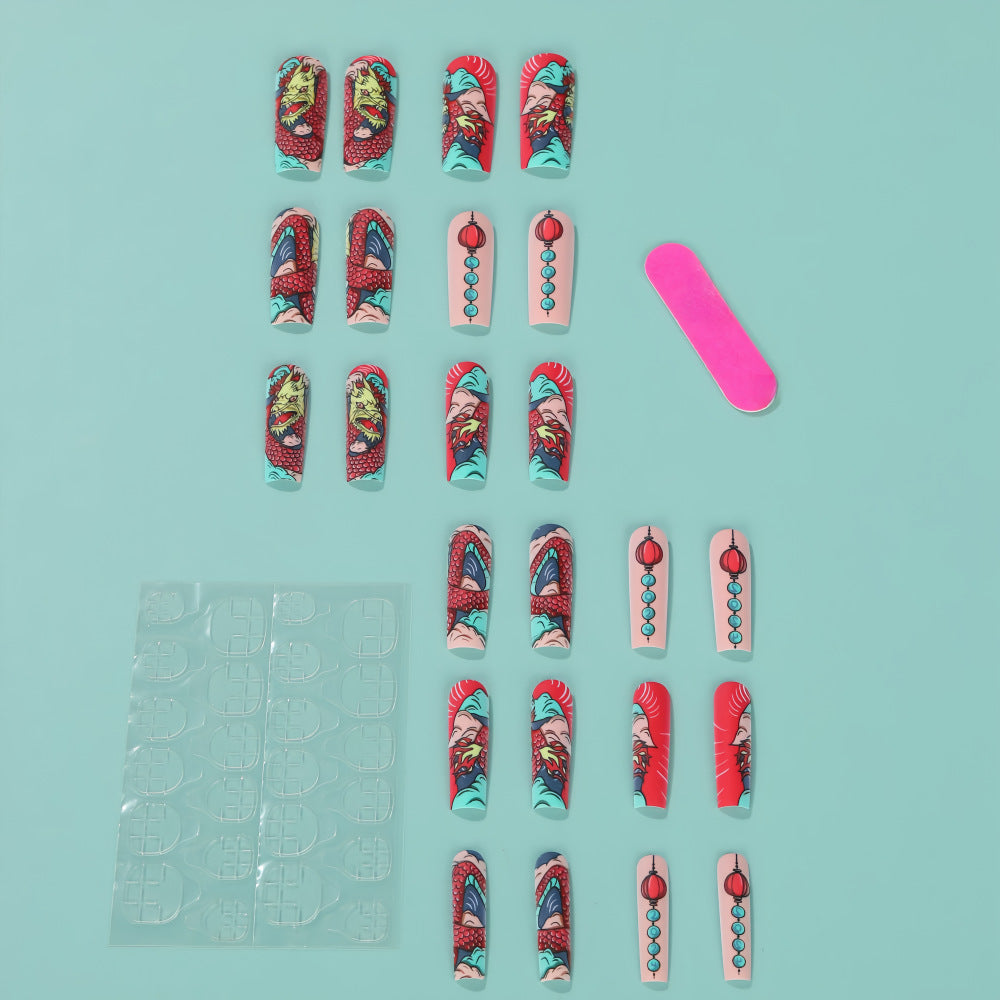 Creative artificial nails in Asian dragon design Acalora