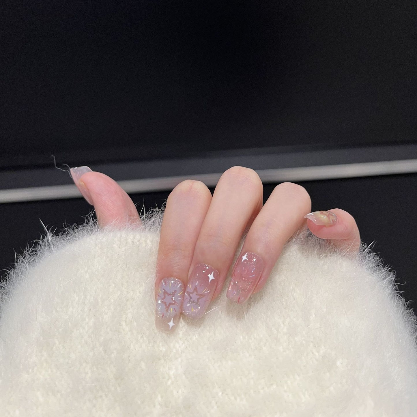 Starry Sky-Inspired Press-On Nail Art Set Acalora