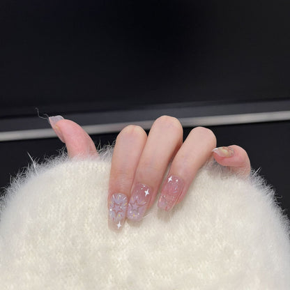 Starry Sky-Inspired Press-On Nail Art Set Acalora