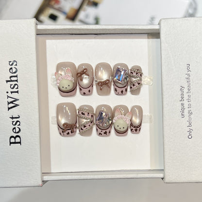 Whimsical Animal-Themed Press-On Nail Set Acalora