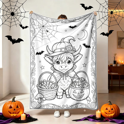 Unisex Cozy Halloween-Themed Throw Blanket