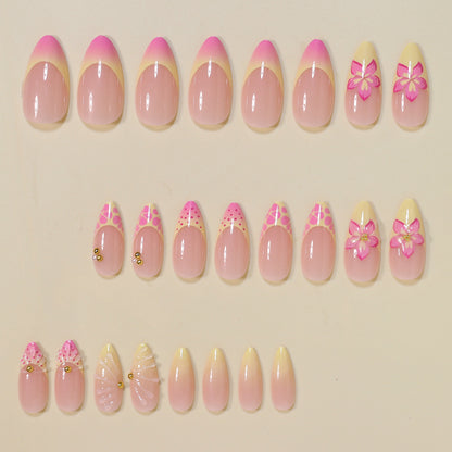 Floral Embellished Stiletto Nail Art Tips Acalora