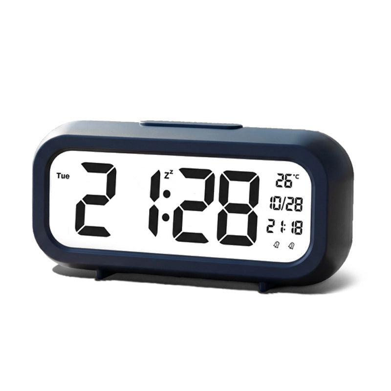 Digital alarm clock with temperature display and large LED display