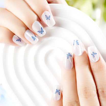 Elegant Butterfly Print Press-On Nail Set Acalora