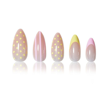 Decorative Polka Dot and Gradient Press-On Nails Acalora