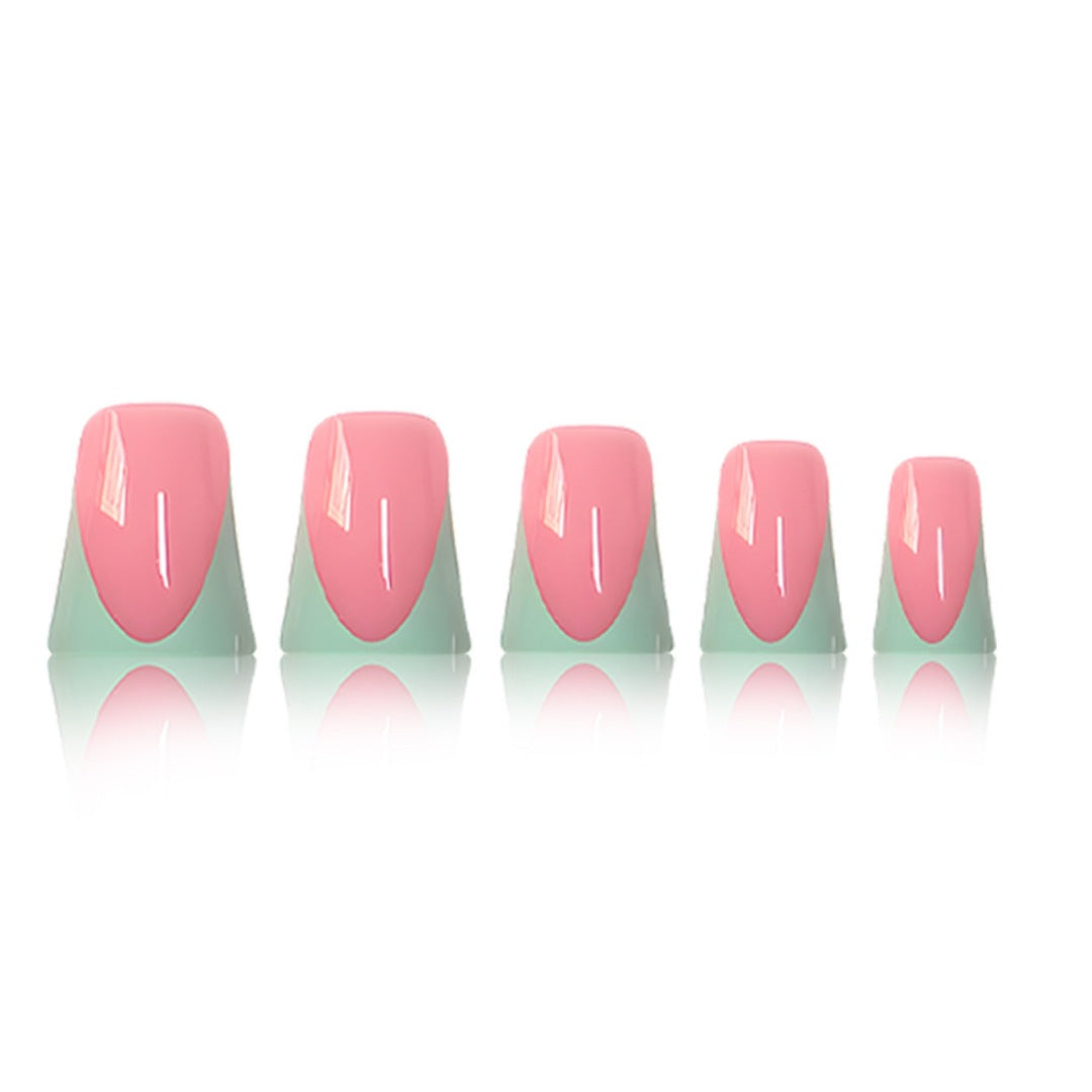 Stylish French Tip Press-On Nails with Customizable Design Acalora