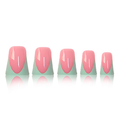 Stylish French Tip Press-On Nails with Customizable Design Acalora