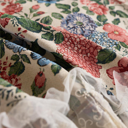 Floral Lace Embellished Sofa Cover