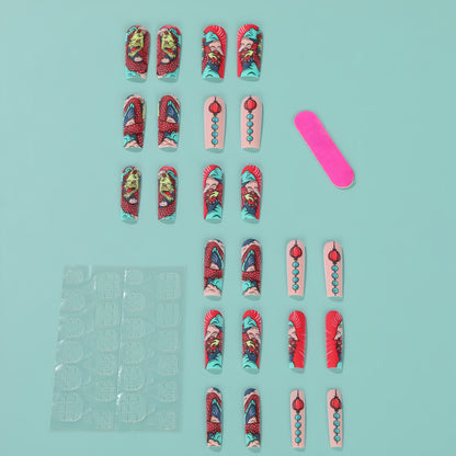 Creative artificial nails in Asian dragon design Acalora