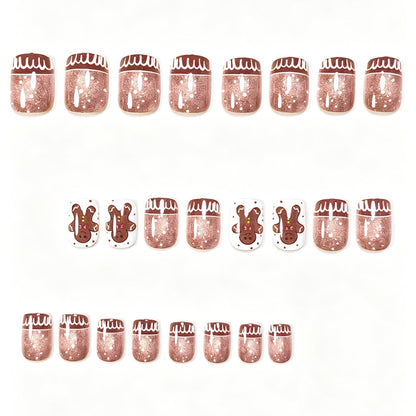 Gingerbread-Themed Nail Art Set Acalora